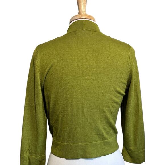NWT Jessica Howard Open-Front Cardigan Shrug Bolero Women Large Avocado Green - Picture 4 of 7